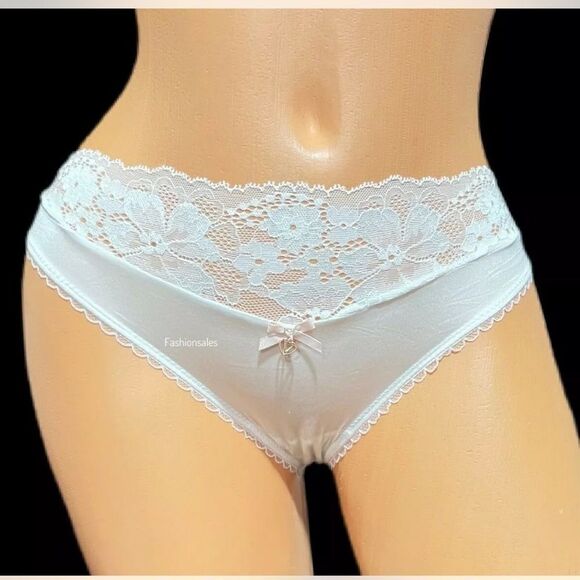 Victorias Secret Body Supersoft Satiny floral Lace waist Bikini panty White - Picture 2 of 5